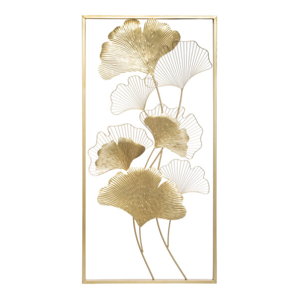 Διακοσμητικό τοίχου Flowerty pakoworld χρυσό μέταλλο 50x2x100εκ