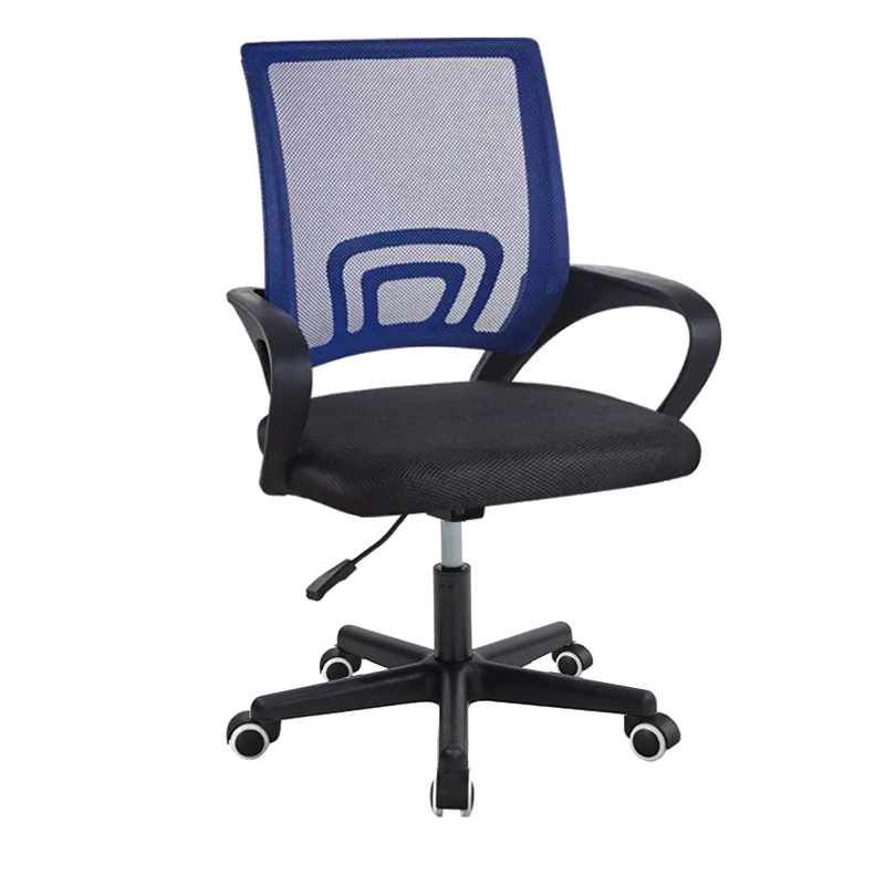Καρέκλα γραφείου εργασίας Berto I pakoworld ύφασμα mesh μπλε-μαύρο 56x47x85-95εκ