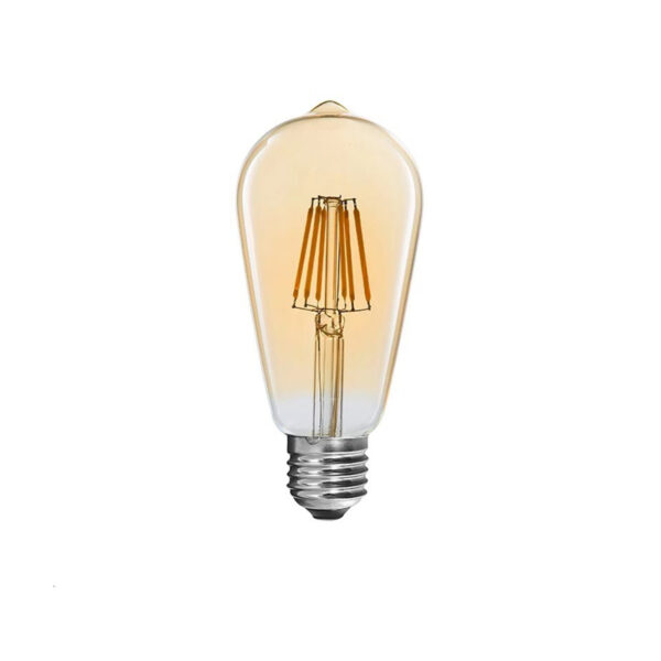 Λαμπτήρας LED ST64 Bulb pakoworld 4W 3000K E27 amber