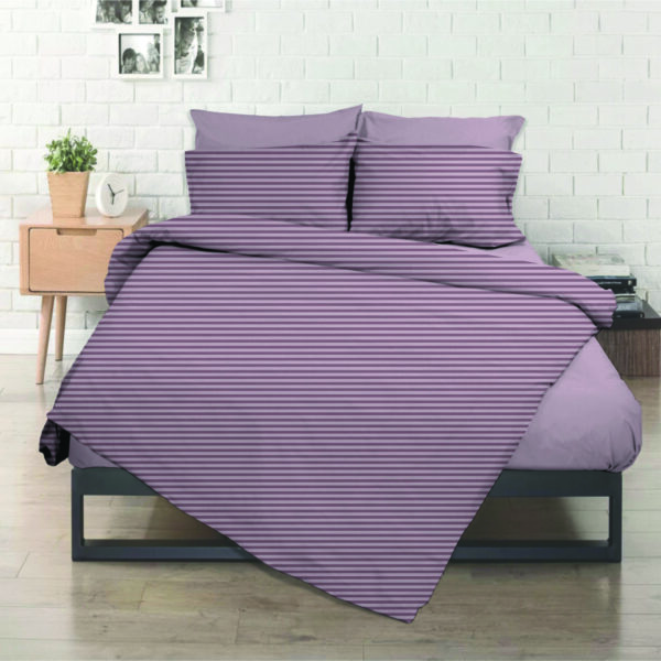 Σεντόνι λάστιχο εμπριμέ Σχ. Chic lilac poly/cotton  144 κλωστών