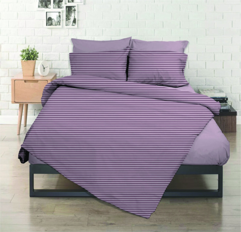 Σεντόνι λάστιχο εμπριμέ Σχ. Chic lilac poly/cotton  144 κλωστών