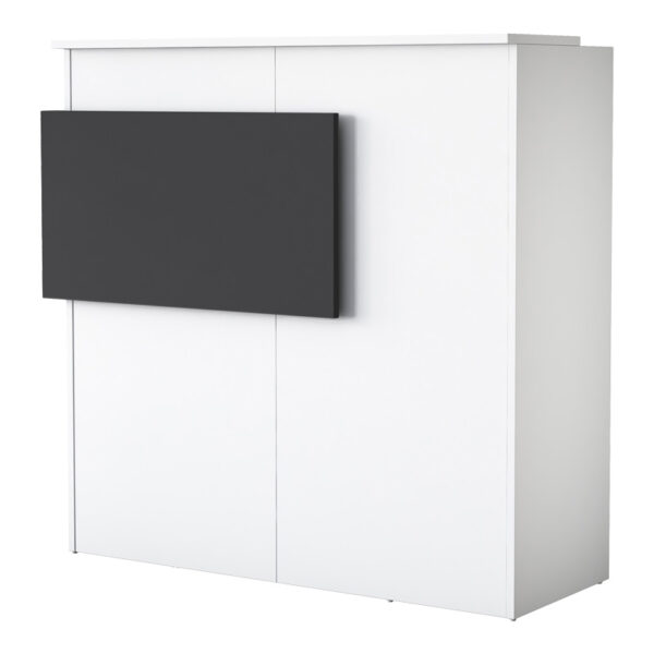 Γραφείο reception Triana pakoworld μελαμίνης λευκό-ανθρακί 110x40x110εκ