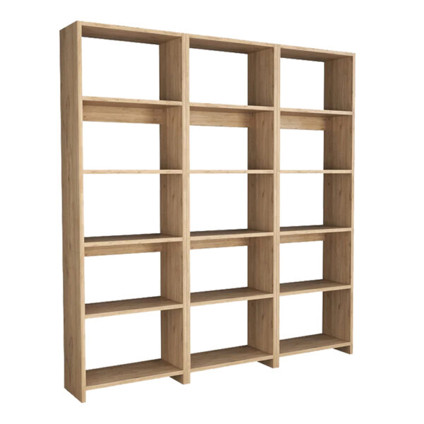 Βιβλιοθήκη Rabuku pakoworld σε oak  απόχρωση 146x22x160εκ