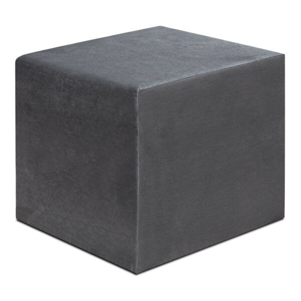 Σκαμπώ April Megapap βελούδινο χρώμα γκρι 40x40x40εκ.