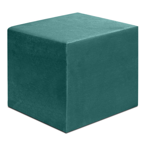 Σκαμπώ April Megapap βελούδινο χρώμα κυπαρρισί 40x40x40εκ.