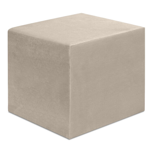 Σκαμπώ April Megapap βελούδινο χρώμα μπεζ 40x40x40εκ.