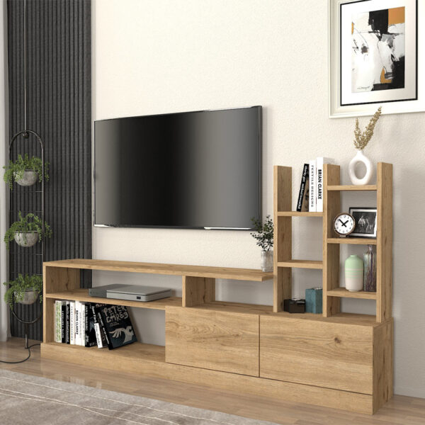 Σύνθεση τηλεόρασης Pesaro Megapap χρώμα sepet oak 165x25x91