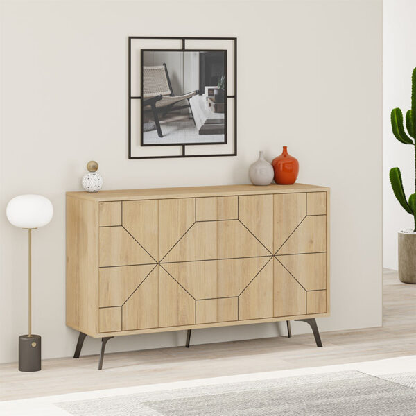 Μπουφές Dune Megapap χρώμα φυσικό οξιάς 123x35x77