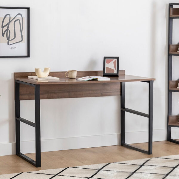 Γραφείο εργασίας Rana Megapap χρώμα καρυδί - μαύρο 120x60x78