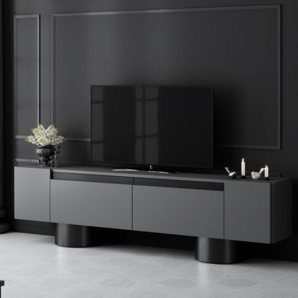 Έπιπλο τηλεόρασης Haven Megapap χρώμα ανθρακί 180x30x50εκ.