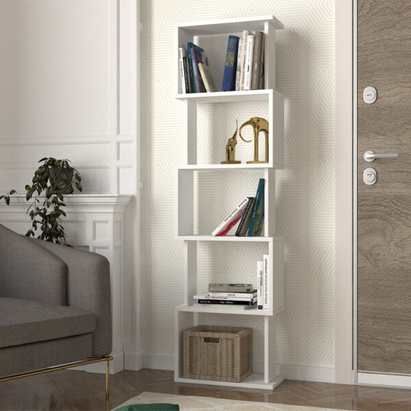 Βιβλιοθήκη Alvina Megapap χρώμα λευκό 45x19