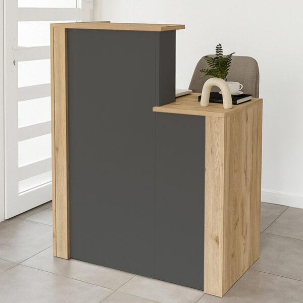 Γραφείο υποδοχής - reception Enter Megapap χρώμα sepet oak - ανθρακί 86