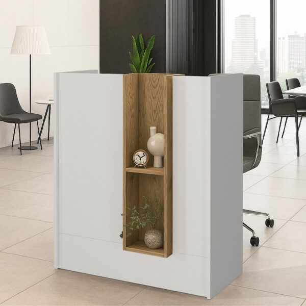 Γραφείο υποδοχής - reception Bonveno Megapap χρώμα λευκό - sepet oak 90x43