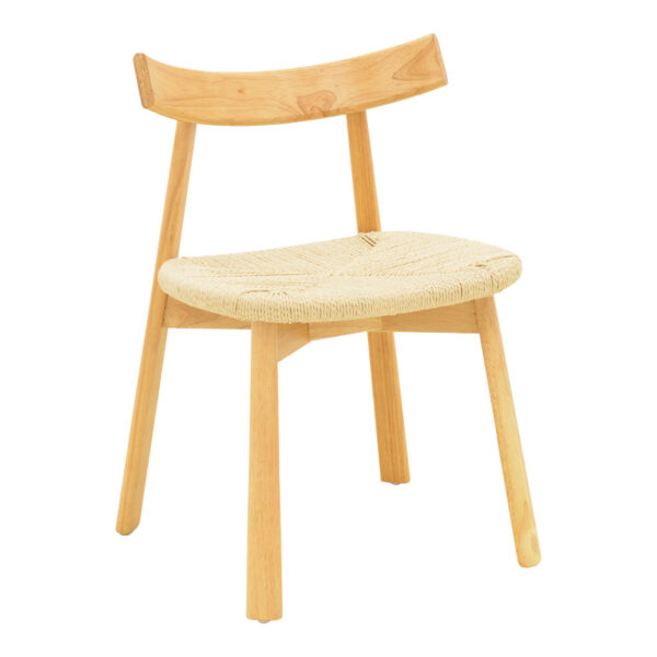 Καρέκλα Clareta pakoworld rubberwood-σχοινί σε φυσική απόχρωση 53x55x79εκ