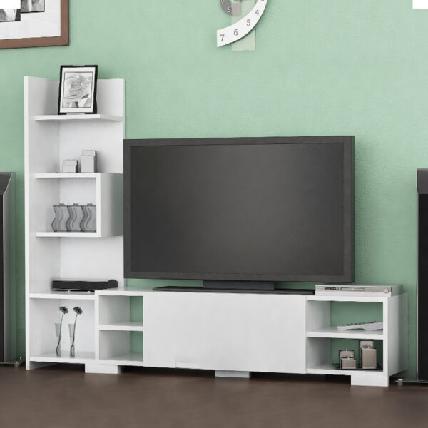 Έπιπλο τηλεόρασης Pera Megapap χρώμα λευκό 160x29